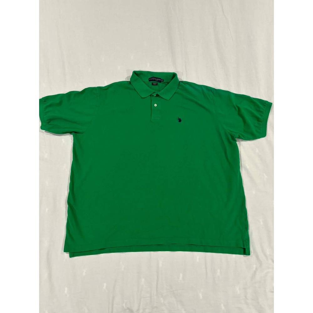 US‎ Polo Assn Mens Green Classic Fit Polo Shirt Big Tall XLT Embroidered Logo